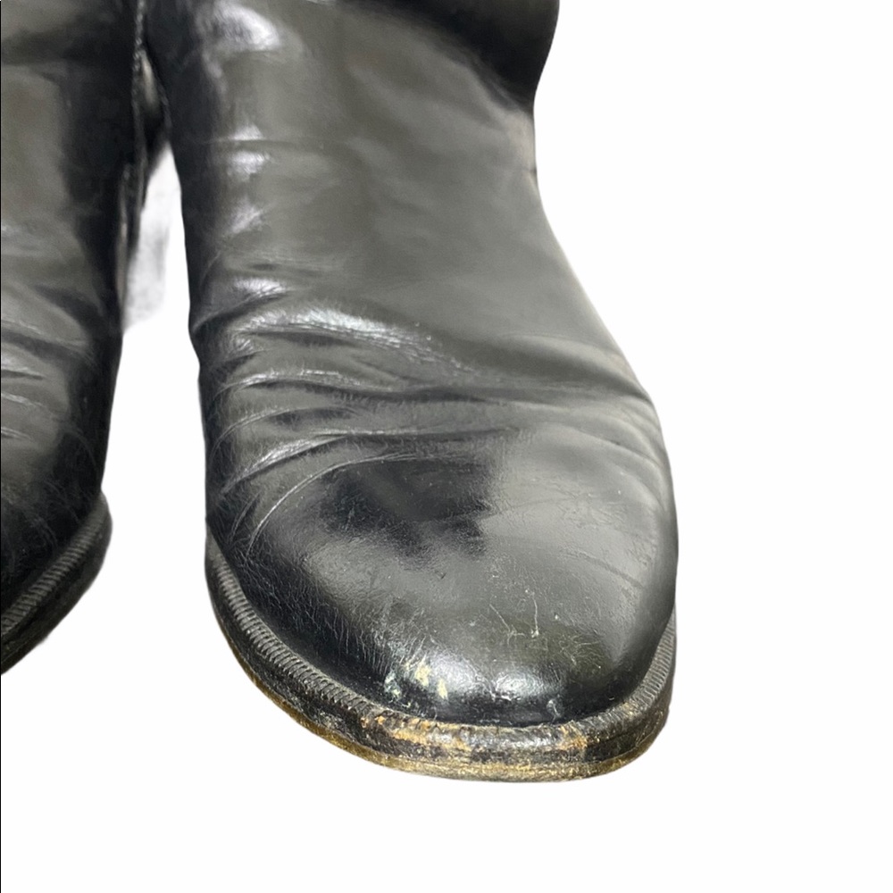 Salvatore Ferragamo heeled black boots gold buckle - Picture 8 of 12